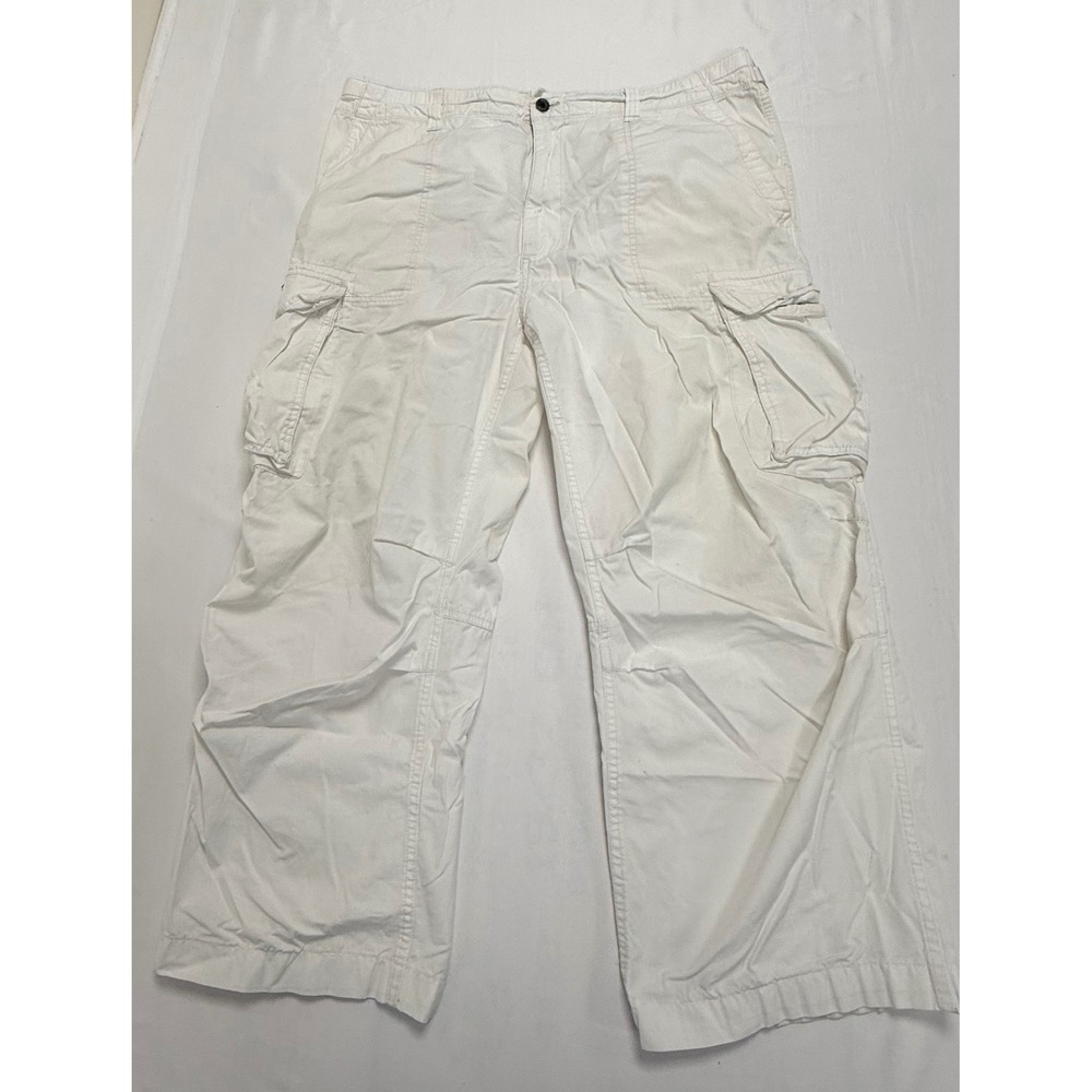 VTG Polo Jeans Co Ralph Lauren RL Military Surplus Mens 40x32 White Cargo Pants